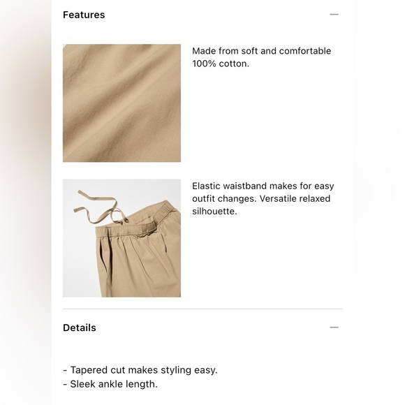 Uniqlo Women's Khaki Relaxed Ankle Pants - Picture 3 of 4